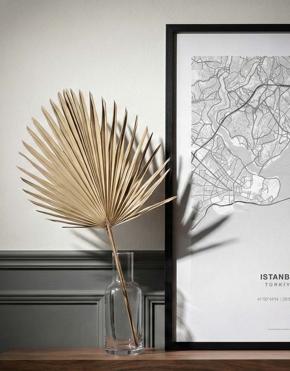 Minimal Istanbul Map — Premium City Wall Art (50×70 cm / 70×100 cm)