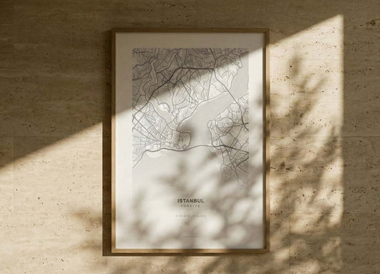 Minimal Istanbul Map — Premium City Wall Art (50×70 cm / 70×100 cm)