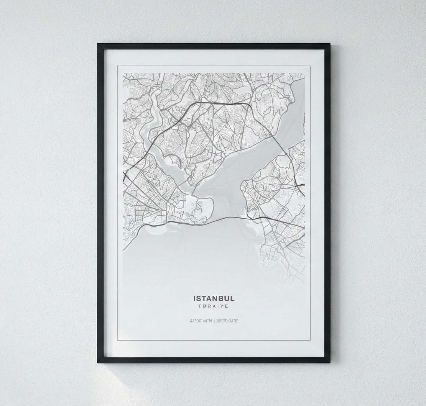 Minimal Istanbul Map — Premium City Wall Art (50×70 cm / 70×100 cm)