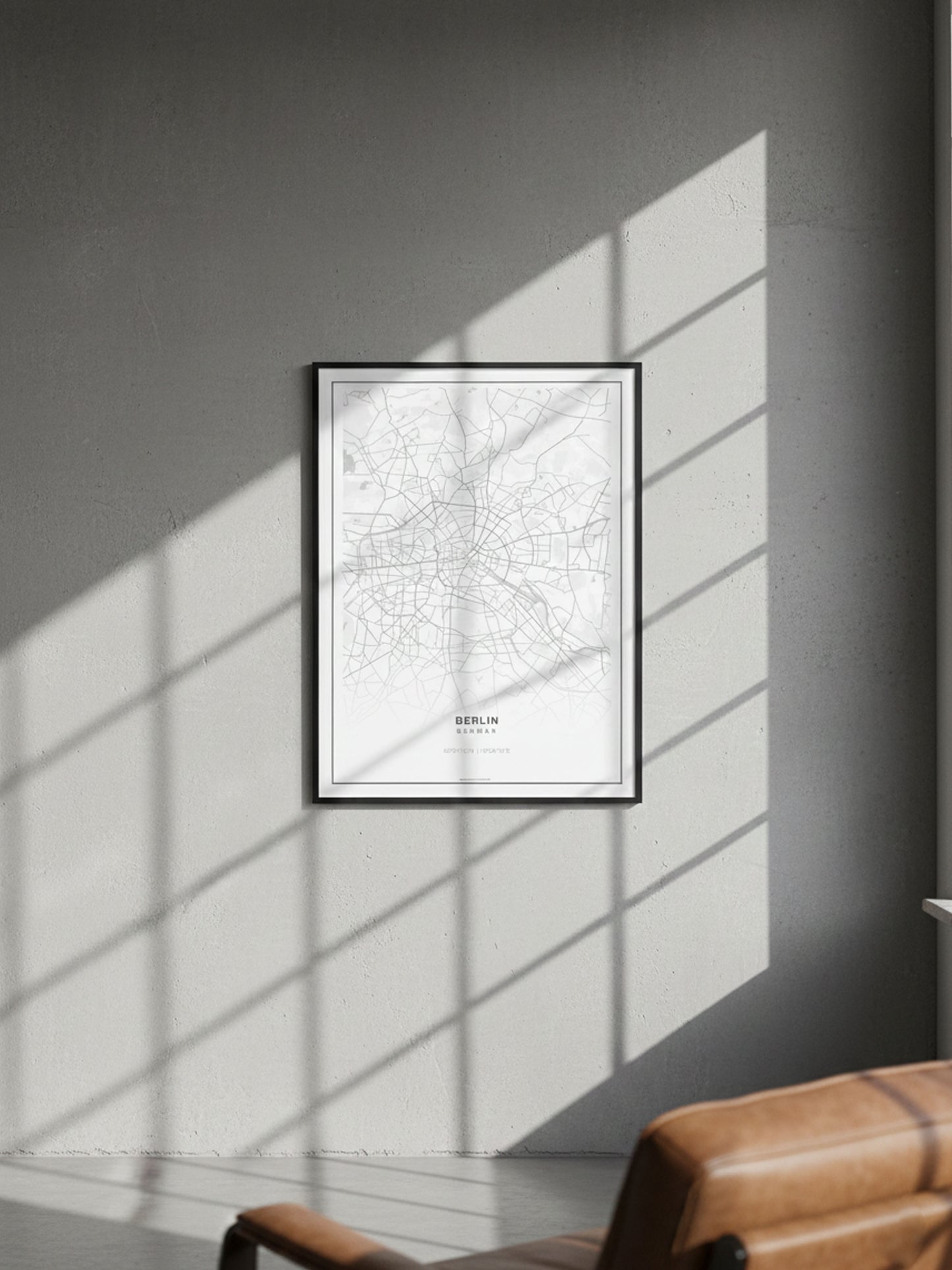 Minimalist Berlin Haritası — Premium Şehir Duvar Sanatı