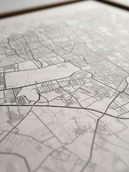 Minimal Tehran Map — Premium City Wall Art