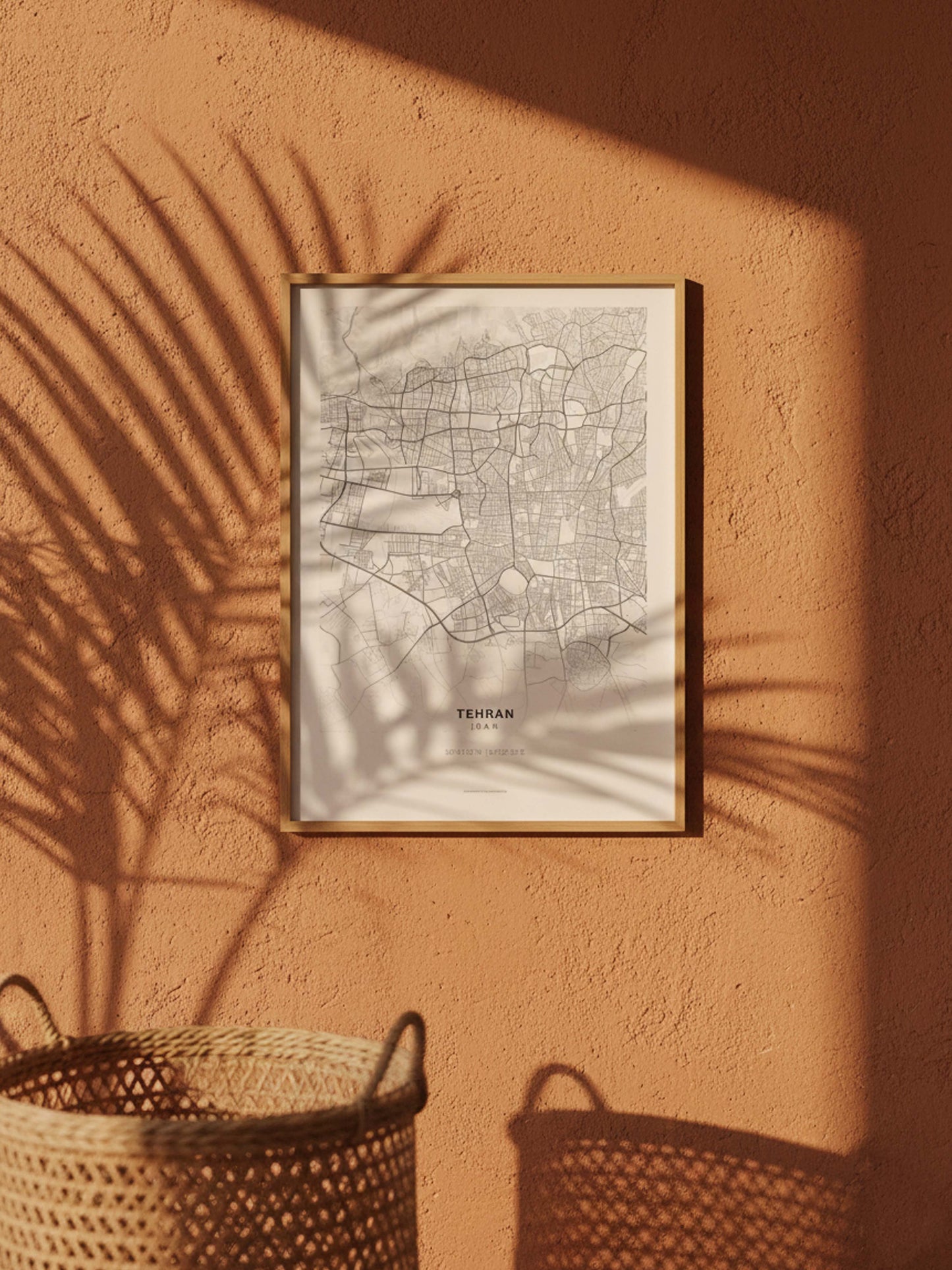 Minimal Tehran Map — Premium City Wall Art