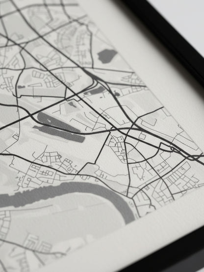 Minimal Köln Haritası — Premium Şehir Duvar Sanatı