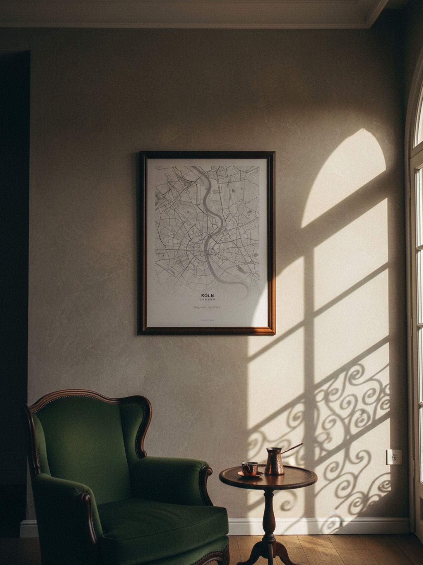 Minimal Köln Haritası — Premium Şehir Duvar Sanatı