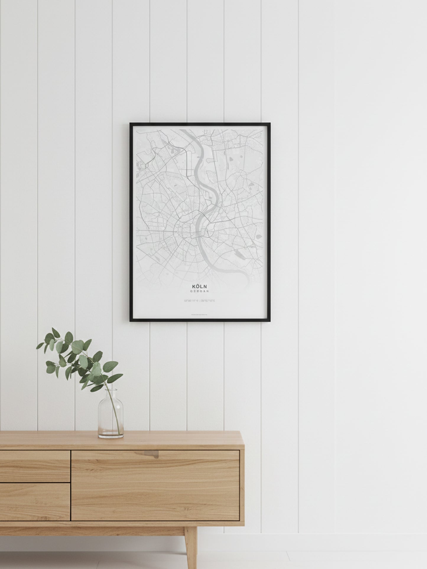 Minimal Köln Haritası — Premium Şehir Duvar Sanatı