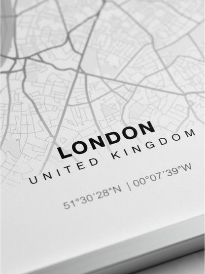 Minimal Londra Haritası — Premium Şehir Duvar Sanatı